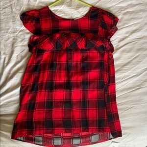 Black and Red Checked top Size M